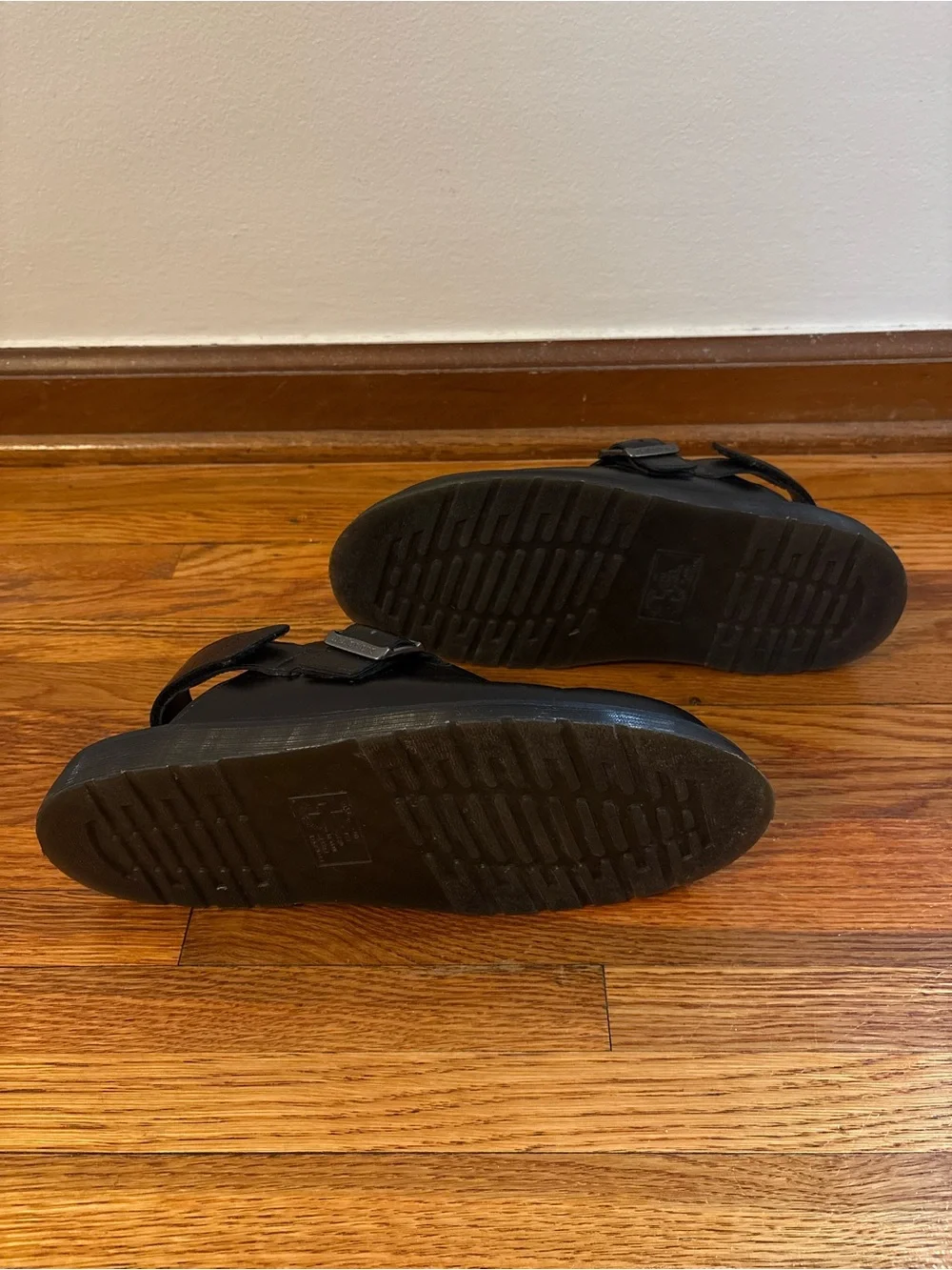 Doc Martens Black Leather Shoes With Straps (size 10M)